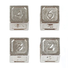 HEIMDALLR Metal Dice Set D&D 4D6s - 4pc Metal Dice Set w/Velvet Dice Bag - D&D Dice Set D&D (Dungeons and Dragons Dice Set) for RPG - Blacksmith Craft Dice (Alchemy)