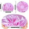 Shower Caps for Women, 4 PCS Elastic and Reusable Bath