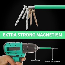 6 Piece Phillips Magnetic Screwdriver Bit Set (25-150mm) | For Drywall, Sheetrock, Impact Drivers & Electric Drills | Ultimate Durability & Precision (25-150mm long + magnetic ring)