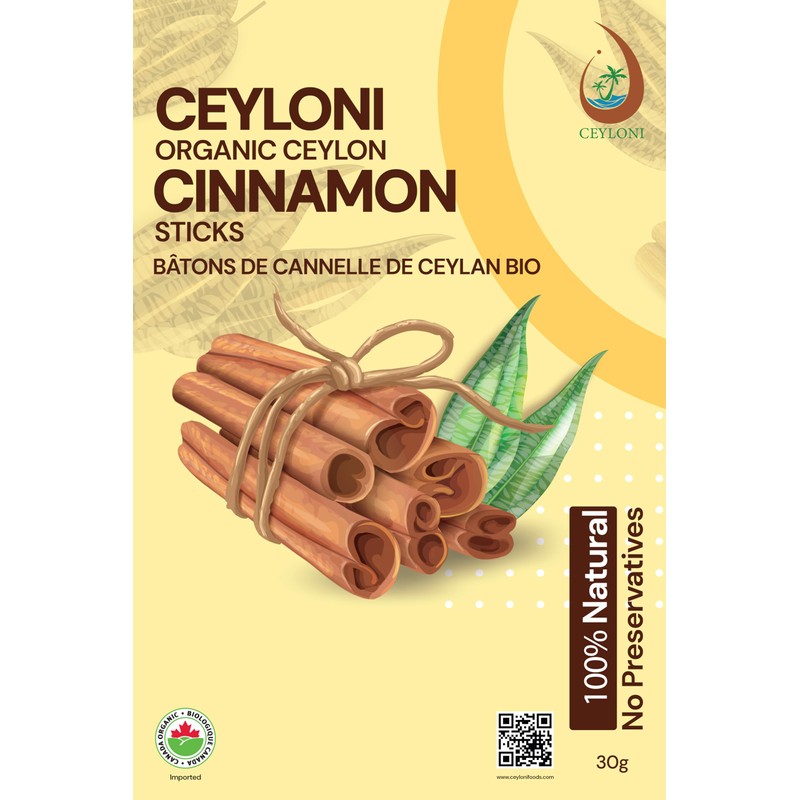 Ceyloni Organic Ceylon Cinnamon - Sticks (30g) USDA organic certified
