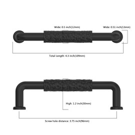 Asidrama 10 Pack Matte Black Cabinet Hardware - 3.75 Inch(96mm) Kitchen Cabinet Pulls for Cupboard Drawer Handles