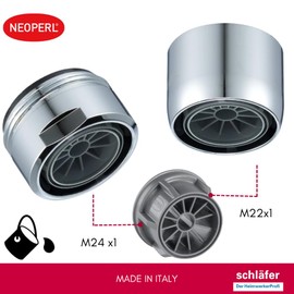 Schläfer 180219 | Universal Aerator Inner Part for M22/M24 Thread Compatible with Neoperl Inner Part to Neostrahl for Low Pressure Fittings, for Jet Shaper Neostrahl M22x1 - M24x1-2 Pieces