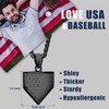 Black Home Plate Baseball Necklace for Men Engraved Bible Verse