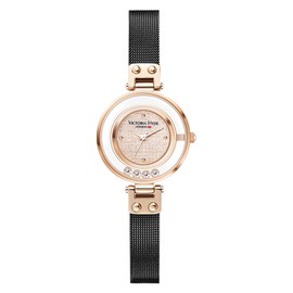 VICTORIA HYDE Ladies Watches Small Dial Analog Quartz Woman Watches with Clear Crystal Elegant Gold Watch for Woman