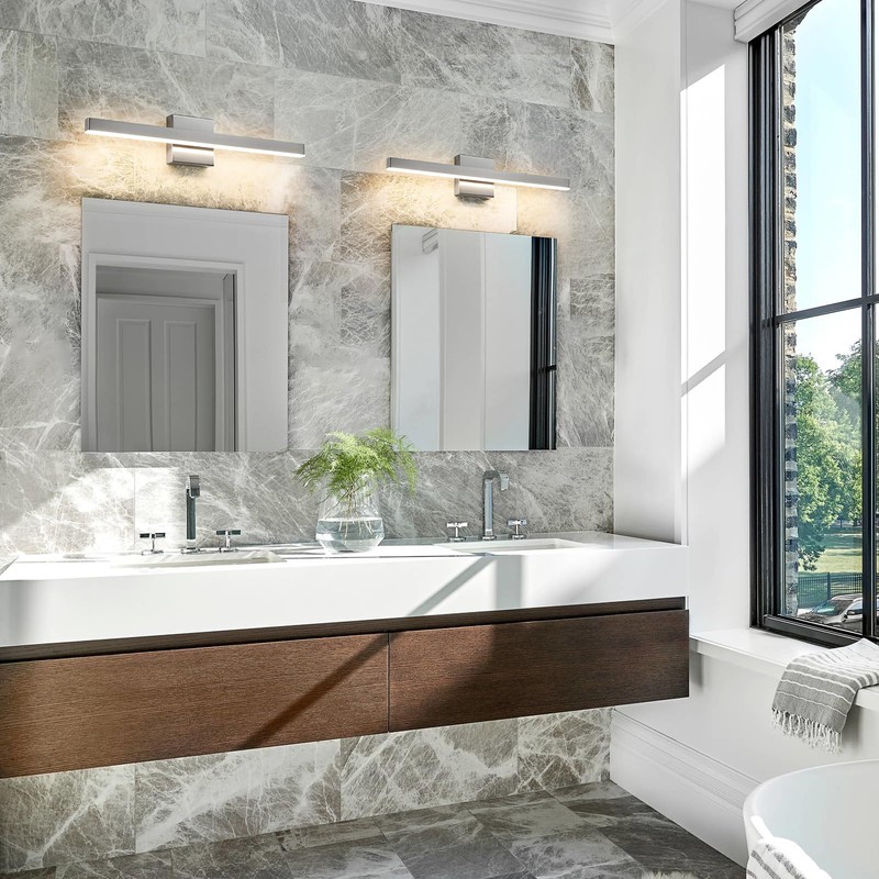 KAISITE Modern Vanity Light Brushed Nickel Bathroom Light Fixture Over
