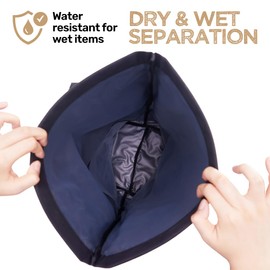 Living in a Bubble Wet Dry Laundry Bag – Portable Waterproof Laundry Hamper for RV, Campervan & Travel – Foldable Clothes Organizer with Separate Wet & Dry Compartments