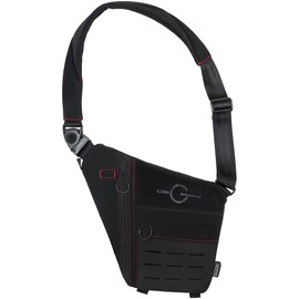 TACTICAL GEEK Cache L1 Sling Shoulder Bag, Lightweight Multipurpose Daypack, Chest Backpack Casual Shoulder Crossbody for Daily Carry, Outdoor Sports, Hiking, Camping, Trekking, Black Red& Right