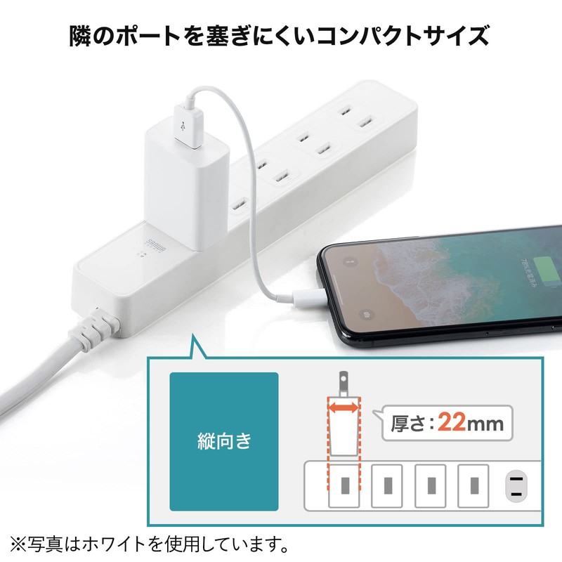 Sanwa Supply ACA-IP87BK USB Charger USB A x 1 Port