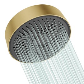 Rainfall Shower Head - 8" Thickened High-Pressure Shower Heads with Anti-Clog Rubber Jets - 360° Rotation Adjustable Shower Head - 1.8 GPM Flow Restrictor Replacement (D-Brushed Gold)