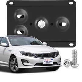 Steel No-Drill Front Bumper License Plate Bracket – Anti-Theft Tow Hook Mount fits for 2015-up Kia Optima K5 and 2018-up Kia Stinger K8I,Front Bumper Relocator Rust-Resistant Coating