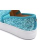 FEVERSOLE Mocasines planos informales para mujer, Plataforma turquesa con purpurina,