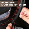 Ferianl Genuine Leather Steering Wheel Cover, 15 Inch Hand Sewing