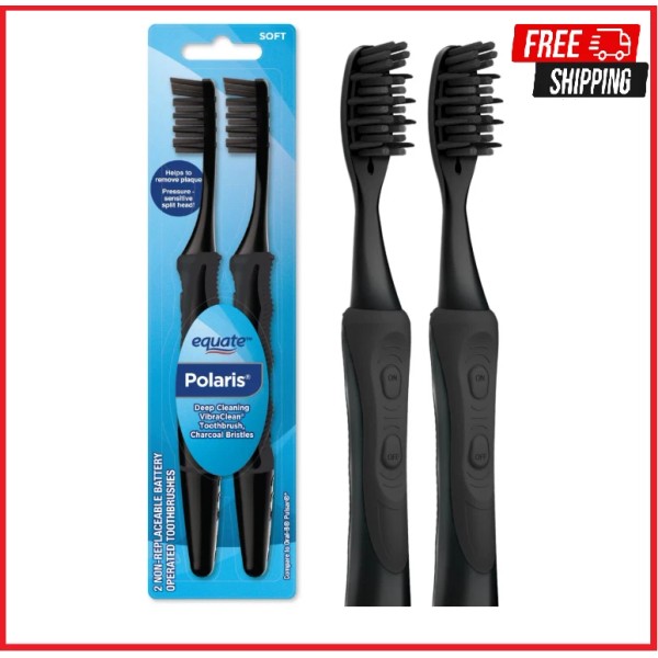 Unbranded Equate Polaris Deep Cleaning VibraClean Toothbrush with Charcoal Bristles