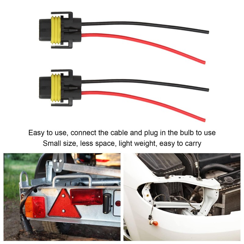 2pcs Fog Light Connector H11-1 Headlight Connector ABS Headlight Wiring