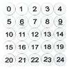 StayMax White Plastic Numbered No Hole Round Number Plates 0-100