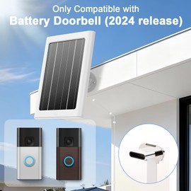 Solar Panel for Ring Doorbell (2024), 5W Ring doorbell Solar Charger for Doorbells, Ultral-Thin Type-C Charging Port Solar Panel with 13.1Ft Charging Cable