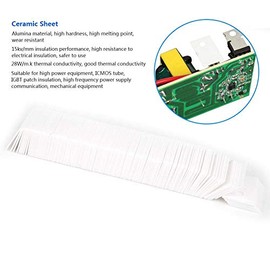 100PCS TO-220 Alumina Ceramic Sheet Cooling Pad Insulating Sheet 3.2mm Hole for MOS Transistor IGBT, 14x20x1mm