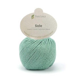 Pascuali Sole 90% Cotton (Pima), 10% Cashmere Wool for Knitting and Crocheting, Colour: Agave 49