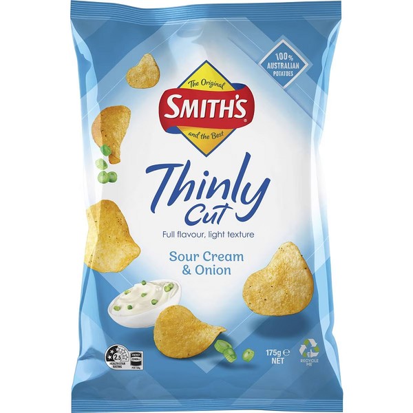 Smiths Thinly Cut Chips Sour Cream & Onion175g