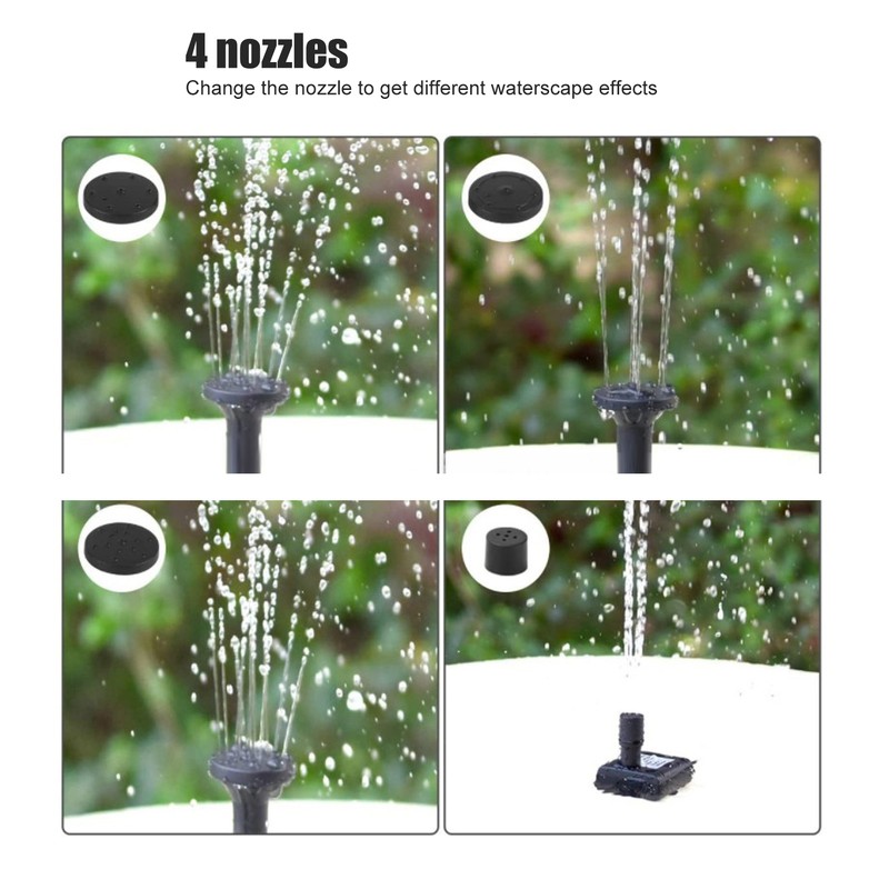 Solar Powered Fountain Outdoor Square 5V Floating Bird Bath Fountain