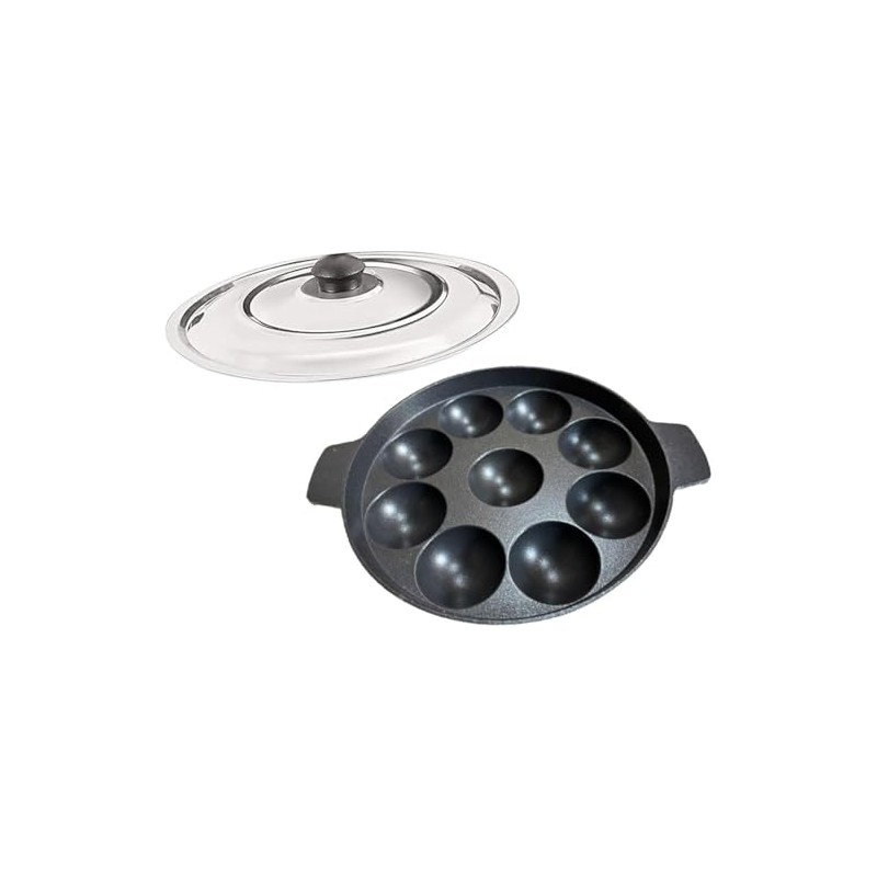 Sahishnu Online & Marketing 9 Cavity Induction Base Appam Pan