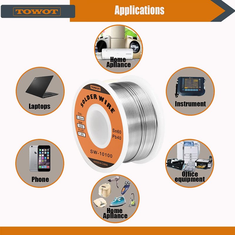 TOWOT Tin Lead Rosin Core Solder Wire for Electrical Soldering,