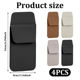 panthra 4pcs Pocket Protector Pu Leather Leather Pocket Organizer for Shirts, School Office, Laboratory, Hospital Supplies (Black, White, Beige, Gray)