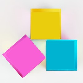 ECBANLI CMY Colour Mixing Cube, 50 mm Acrylic CMYcube Cube Prism, RGB Dispersions Colour Physics Toy and Desktop Decoration