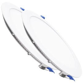 LED ATOMANT Pack of 2 LED Recessed Downlight Round Flat 225 mm 20 W CCT (Colour Selector Switch Warm White, Neutral White or Cool White), Diameter 205 mm, 1800 Lumen, Includes Driver