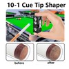 Billiard Cue Tip Shaper, 10-in-1 Pool Cue Repair Tool, Multifunctional