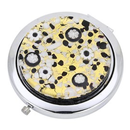 GlassOfVenice Murano Glass Millefiori Folding Compact Mirror - Black Gold