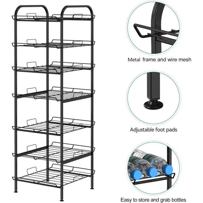 Unbranded 7 Tier Freestanding Water Bottle Organizer Storage Rack Stand