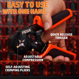 PEBA Ferrule Crimping Tool Kit Self-Adjusting Square Crimp Pliers for AWG 24-