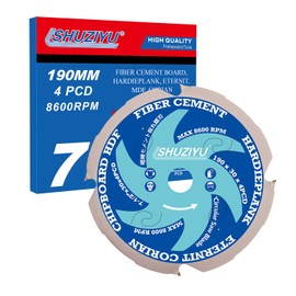 LSHUZIYU 190mm-4PCD, Centre hole 30mm, Polycrystalline Diamond Tipped 4 PCD, Hardie blade, Fiber Cement Board Circular Saw Blade