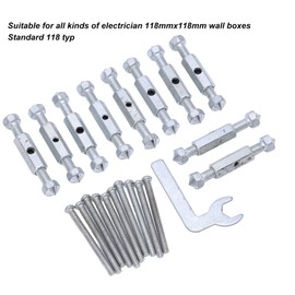 Electrical Box Repair Kit, Wall Box Repair Tool, High Hardness Cassette Repairer Standard 118 Type Firmly Fix Alloy, Screw & Bolt Assortment Sets (Metal Support Rod)