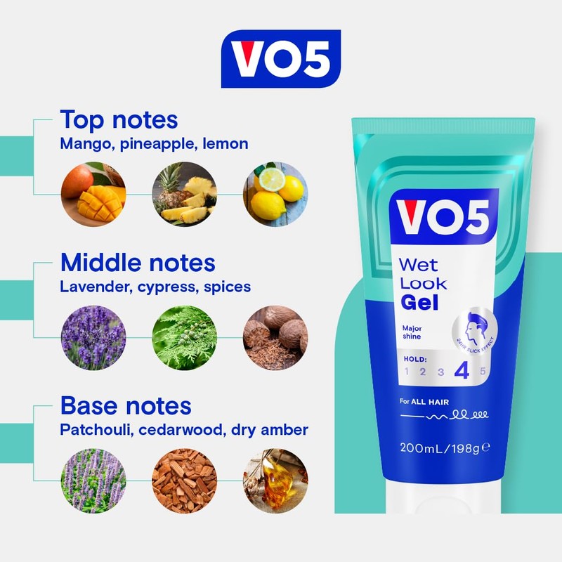 VO5 Wet Look Styling Gel, High Shine Hair Styling Product,