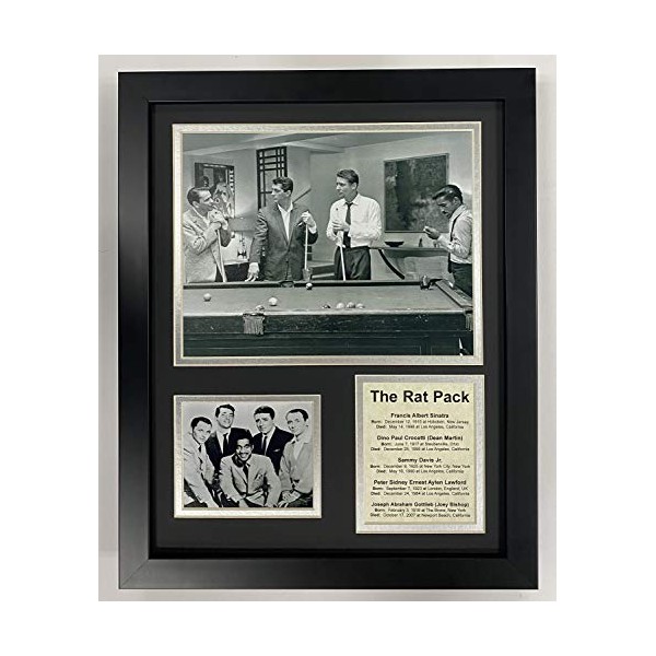Legends Never Die The Rat Pack Group Pool Table Collectible | Framed Photo Collage Wall Art Decor - 12"x15" (16214U)