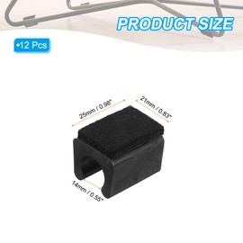 PATIKIL Rectangle U Shaped Chair Leg Tips Caps with Felt Pads, 12 Pack Slide Smoothly Furniture Feet Floor No Scratches No Noise Protectors Protect Hardwood Floors Fit Dia 14 mm Leg, Black