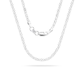 Tibond Women's S925 Silver 16' 18' 20' 22' 24' 26' 28' Inch Thick Necklace 2mm Snake Chain Necklace Suitable for Layering or Replacement (Flat Chain, 45cm（18 Inch）)