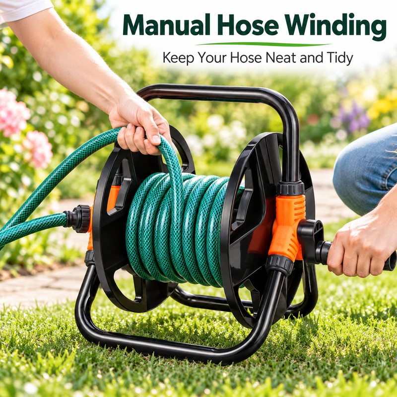 Portable Garden Hose Reel for Water Pipe Storage – Plastic