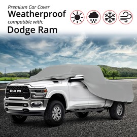 Car Covers Weatherproof Max Truck Cover & Warranty Compatible with Dodge 2009-2024 Ram 2500 Regular Cab~8 with Camper Shell– Outdoor Cover, Prevents Theft with Cable Lock