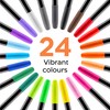 Zenacolor 24 Fabric Markers Pens Set - Non Toxic Fabric