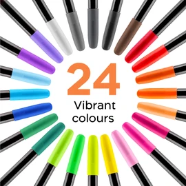 Zenacolor 24 Fabric Markers Pens Set - Non Toxic Fabric Paint Fine Point Textile Marker Pen
