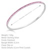 Tuscany Silver Pink Crystal Bangle