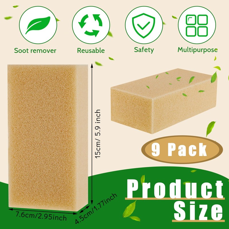 Tessco for you 9 Pcs Reusable Soot Eraser Sponge for