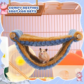 Ribbonlic 2 Pcs Winter Warm Rat Hammock Double Layer Pet Ferret Hammock Hanging Soft Plush Guinea Pig Bunk Bed for Cage Sleep Chinchilla Squirrel Hamster Mice Birds Small Animals Hideaway Hideout