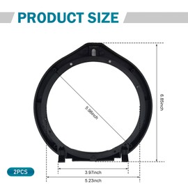 MLY 2 PCS 6.5 Inches Speaker Adapter, Stereo Speaker Gasket, Replacement Mounting Speaker Adapter Bracket Spacer, Compatible with Hon-da Fit, Accord, Spritzer, Civic, Frontier, CRV, Colorado (Black)