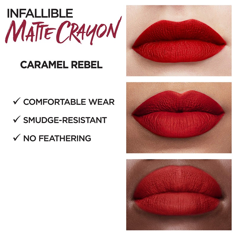 L'OREAL - Infallible Matte Lip Crayon Lasting Wear Smudge Resistant