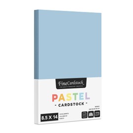 8.5" x 14" Pastel Color Cardstock Paper for Arts and Crafts, School Projects, Scrapbooking, Stationery Printing | Medium Weight 67lb Vellum Bristol (147gsm) Card Stock | 50 Sheets per Pack (Blue)