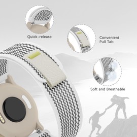 Koazon Trail Loop Nylon 18mm Watch Bands Compatible with Garmin Venu 3S/2S/Vivoactive 4S,Soft Breathable Adjustable Quick Release Sports Strap for Forerunner 265S/255S/255S Music Women Men